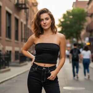 Open Edit Smooth Edit Tube Top NWT Black Med